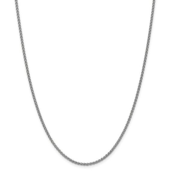 2.1mm 14k White Gold Solid Wheat Chain Necklace, 16 Inch - Picture 3 of 8
